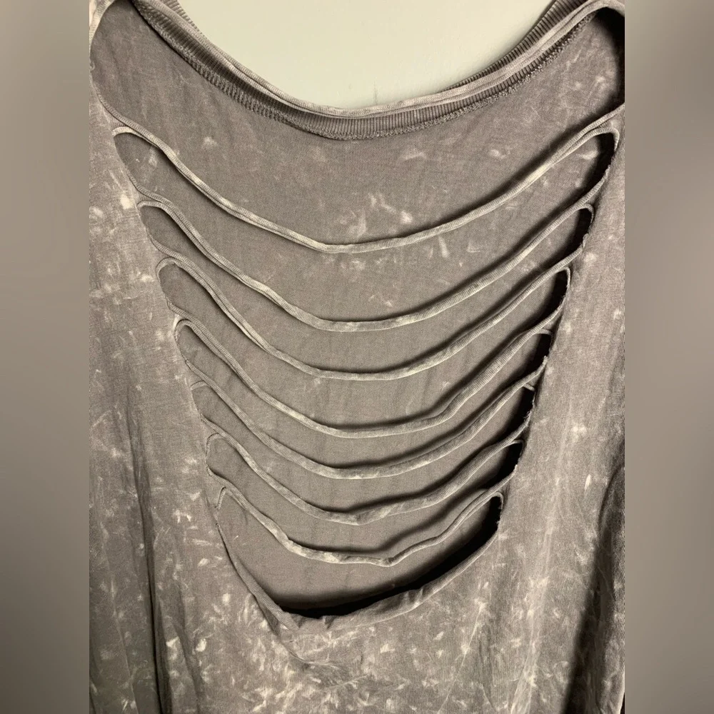 Torrid LoveSick Slashed Back Dress - Cotton Summer Skull Grey Wash - Picture 5 of 12